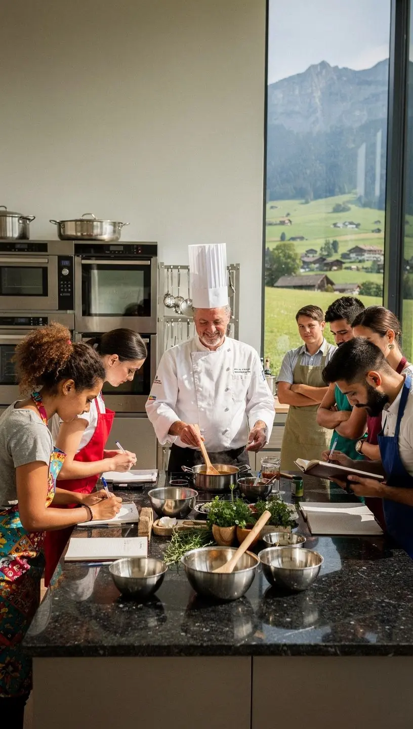 Ein Koch steht vor einem Herd und bereitet eine traditionelle österreichische Speise zu.