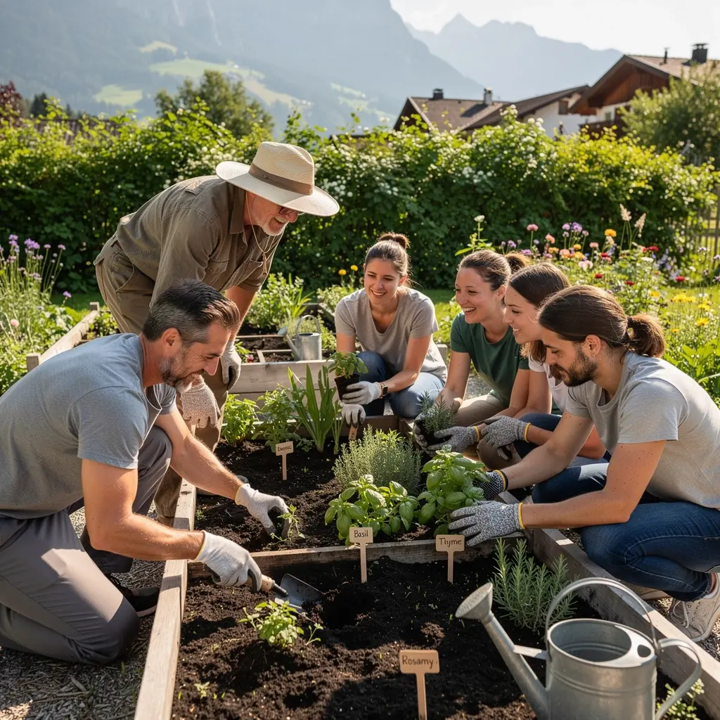 Schüler arbeiten gemeinsam an einem Rezept und tauschen Ideen in der Küche aus.